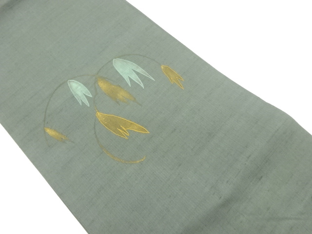 JAPANESE NAGOYA OBI / EMBROIDERY / TSUMUGI / KINSAI / ABSTRACT